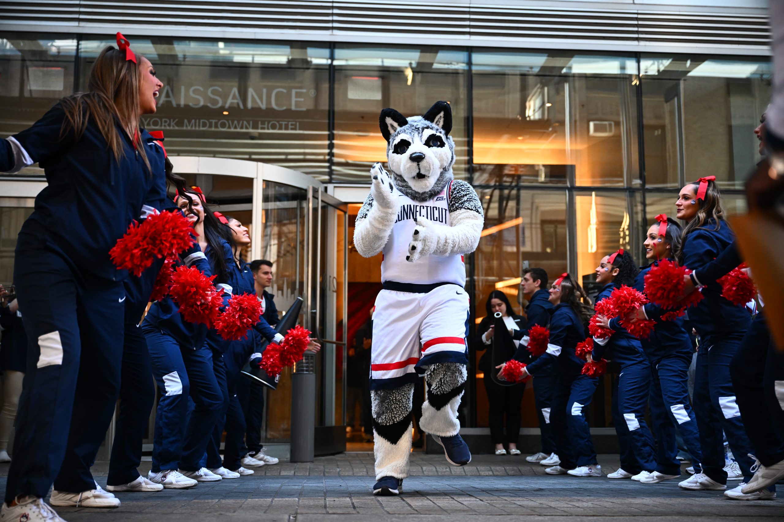 Mascot at MBB Big East Tournament Send Off